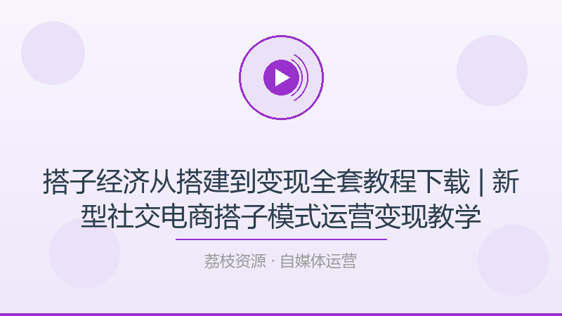 搭子经济从搭建到变现全套教程下载 | 新型社交电商搭子模式运营变现教学-荔枝资源 - 精品软件下载站